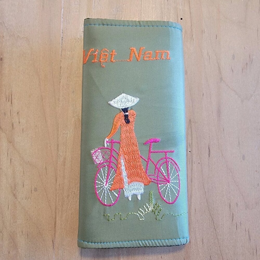 Handmade Lady Embroidered Wallet Coin Key‎ Vietnam Viet Nam Colorful